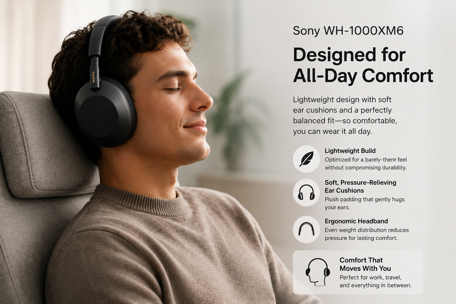 Sony WH-1000XM6 comfort